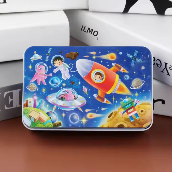 Juegos De Rompecabezas De Madera Cartoon 60 Piezas Con Caja De Hierro Educativos Para Niños Interacción Padres-Hijos Regalos - 1