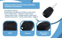 Banner - Carcasa mando llave del coche 3 botones compatible con Renault