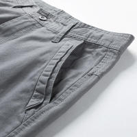 Shorts De Verano Para Hombre Puro Algodón Con Multiple Bolsillos Trabajo Casual Cintura Media Pierna Recta Overbice Longitud De Rodilla Playa - details 8