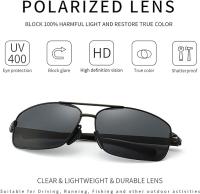 Protección polarizada rectangular ultraligera del Hombre UV400 DE LAS Gafas de Sol, Restaura visual El color verde - details 0