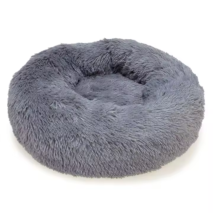 CAMA ANTIESTRES PARA PERROS - 50cm,Camita Redonda Suave, Gris Oscuro en Forma Donuts, Arquivet - 1