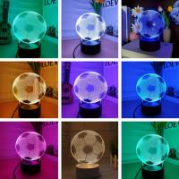 Lámpara De Noche 3D De Fútbol Con Ilusión Óptica Y Toque Cambio De Color Ambiental 7-Color Para Dormitorio Luz LED Incluida Fuente De Alimentación DC 5V - details 1