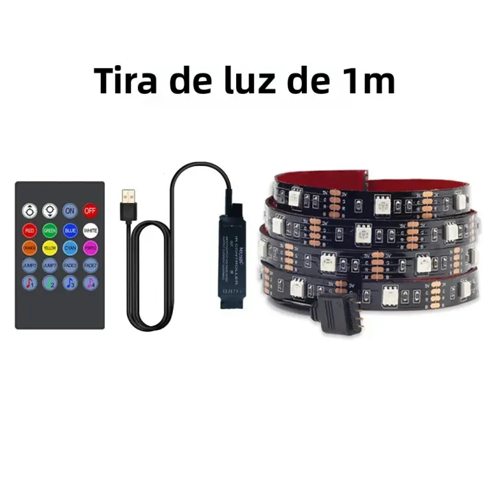 Tira De Luces LED RGB USB Para TV Miroir PC Sincronización De Música Potencia 5V Adecuada Para TV De 15-80 Pulgadas - 1