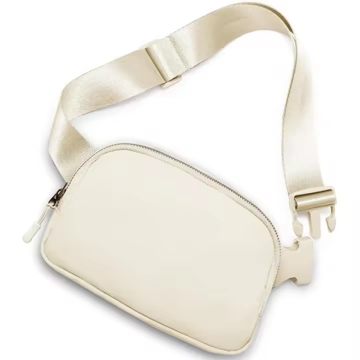 Riñonera multifunción, correa ajustable de 101 cm para mujer y hombre, impermeable (beige) - 1