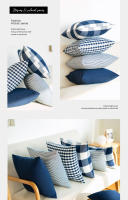 Funda De Cojín LEEJOOM Estilo Nórdico Chequera Y Rayada 45x45cm/30x50cm Azul Decoración Para Sofa Oficina Y Coche - details 4