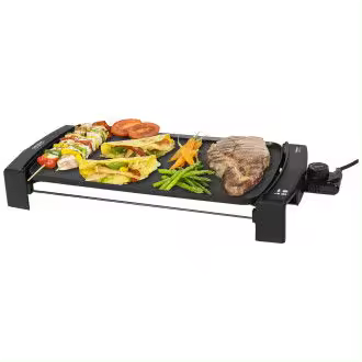 CECOTEC 03204 Plancha de asar eléctrica de 45x25 cm con temperatura ajustable y revestimiento antiadherente Black&Water 2150 - 1