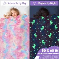 Manta Luminosa De Unicornios Para Niñas Regalo Ideal Para Niñas De 2 a 10 Años Manta Suave Para Niños Material 100% Poliéster - details 2