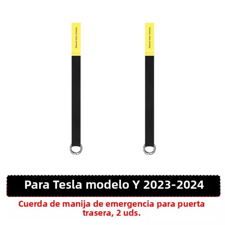 Manija De Emergencia Trasera Para Nuevo Tesla Model Y 3 Highland 2024 Cerradura Mecánica De Puerta Trasera Flock/Zinc Alloy - 1