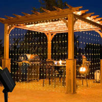 Curtain String Lights Solar Powered LED 8 Modos Perfectas Para Fiestas Bodas Y Decoraciones De Jardín Exterior Navidad Luz Solar - details 2