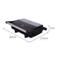 Grill multifunción Jocca con placas antiadherentes de apertura de 180 grados, sistema de bisagras flotantes para ajustarse a casi cualquier tamaño de pan o carne, asa de toque frío, fácil de limpiar y 800-1000W de potencia - details 1
