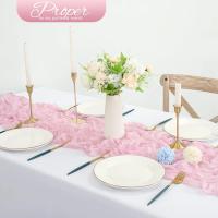 Corredor De Mesa De Queso Boho Estilo Seda Gauze Semi-Transparente Para Boda Baño De Novia Cumpleaños Fiesta De Cumpleaños Decoración De Pastel - details 5