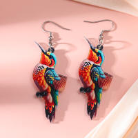 Pendientes Colgantes De Acrílico Para Mujer Con Diseño De Zorro Arcoíris Flor Y Pájaros Moda Joyería Larga Para Niñas Y Adolescentes - details 5