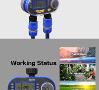 Temporizador Digital De Jardín Con Dos Salidas Válvula De Solenoide Para Riego De Jardín Y Patio Material Plástico Marca Aqualin - details 4