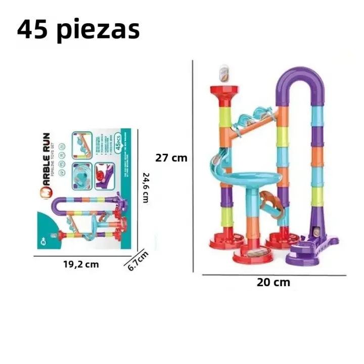 Juego De Bloques De Construcción Para Niños 3D Laberinto De Bolas De Mármol Carril De Carreras DIY Set De Coaster De Regalo De Navidad - 1