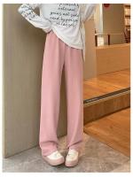 Nuevos Pantalones Rectos De Cintura Alta Para Mujer Verano 2025 Con Volante De Leche Estilo Nube Pantalones Anchos Casual - details 5