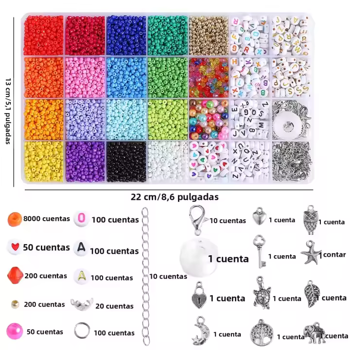 Kit De Letras De Arroz 3mm Para Crear Pulseras Y Collares De Verano Joyería DIY Regalos De Navidad Hecho Por Mano Sin Metales - 1
