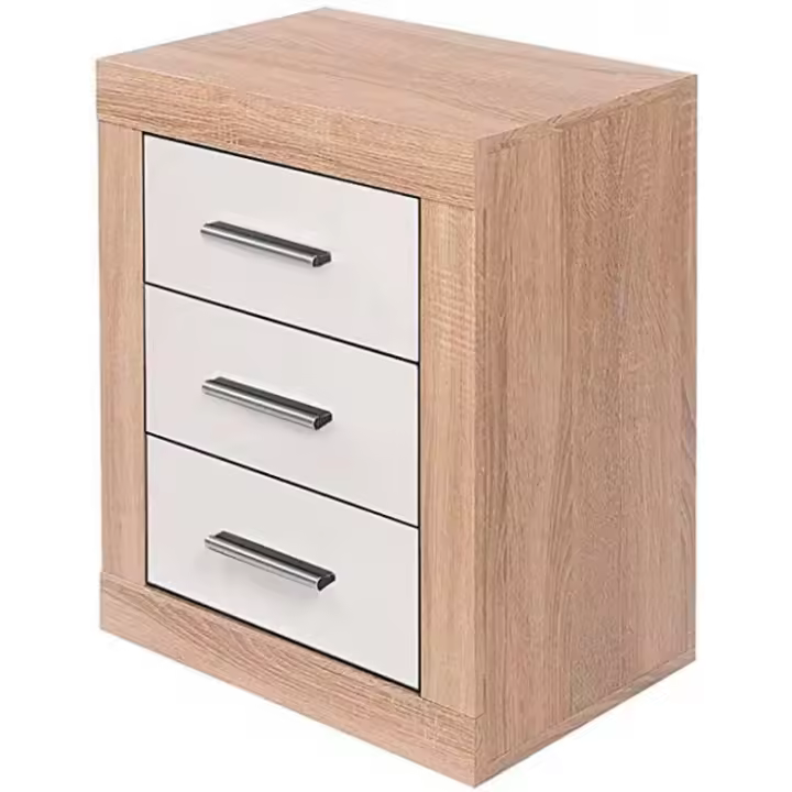 Muebles Liquidator Mesita de noche Lara con 3 Cajones y Guías Metálicas - 1
