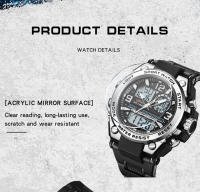 Reloj De Pulsera Deportivo Para Hombre OFNS 5ATM Impermeable G-Style Militar Sport Cuero Mecánico Pantalla LED Digital Multifuncional - details 16