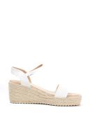 Lyla Wang sandalias doradas con cuña de esparto diseño trenzado y elegante cierre perfectas para el verano - details 13