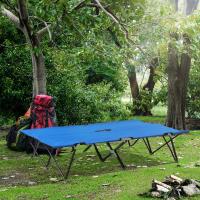 Outsunny Cama de Camping Plegable Cama de Acampada con Bolsa de Transporte y Marco Metálico Carga 136 kg para Playa Senderismo 193x125x40 cm Azul - details 1