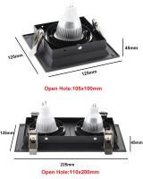 Soporte De Techo Recipiente Negro Cuadrado Ajustable Para Bombillas GU10 O MR16 Base LED Y Halogena Instalación Integrada Luz De Punto - details 2