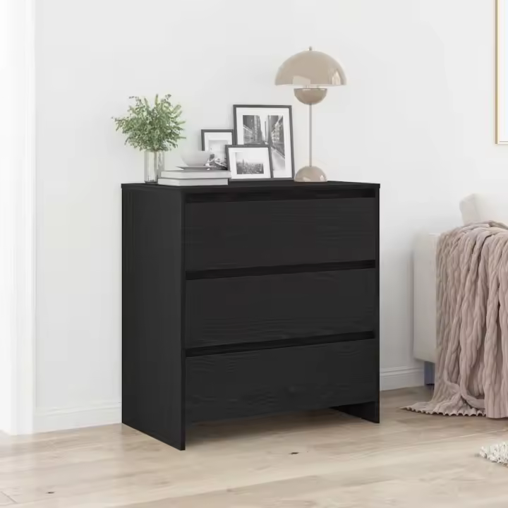 vidaXL Aparador de madera de roble negro 70x41x75 cm - 1
