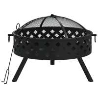 vidaXL Brasero con atizador acero XXL 58 cm - details 1