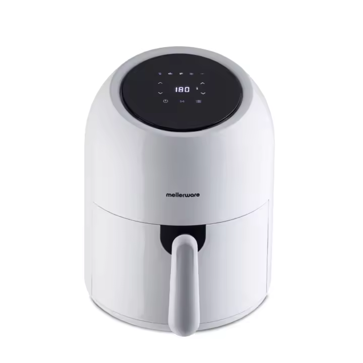 Mellerware - Freidora sin Aceite XL Crunchy Medium! 1000W. 3,5L. 5 Programas Predefinidos. Temporizador Programable. Air Fryer 80-200ºC. Sin BPA/PFOA. Freidora de Aire Pantalla Digital Táctil. Black - 1
