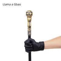 Bastón De Moda Dorado Y Negro Con Manija Redonda Elegante Para Fiesta Y Decoración Cruzado De 93cm Con Punta De Goma - details 6