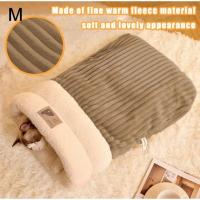 Bolsa De Dormir Para Mascotas Invierno Grueso Cálido Suave Plush Semi Aislado Viento Prueba Silla De Gato Perro Cómoda Cama Para Hogar - details 13