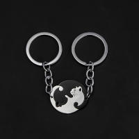 Llavero Yin Yang Gato Abrazando Pareja Acero Inoxidable 2 Piezas Regalo De Día De San Valentín Llaveros De Moda Unisex - details 6