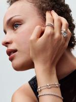 Pandora - Anillo Abierto with Perlas cultivadas de Agua Dulce tratadas y pavé - Plata de Ley - details 3