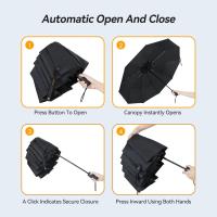 Paraguas Plegable, Paraguas Automático Resistente al Viento y Compacto con 10 Varillas, Apertura y Cierre Automáticos Con un Botón, Paraguas de Viaje Portátil para Hombres y Mujeres - details 4