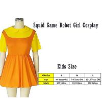 Calamar juego Robot muñeca chica traje para niños Juego rojo luz verde luz amarilla Cosplay Lisa Halloween vestir mujeres - details 2