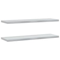 vidaXL Estantes de pared 2 uds acero inoxidable 100x30x3 cm Plateado, Negro, Mueble Almacenaje Estantería para Oficina, Estudio, Dormitorio Estantería/Librería/ mueble de Almacenamiento - details 1