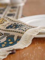 Corredor De Mesa Boho Beige Para Decoración Rústica Natural Tejido En Algodón Con Borlas Para Comedor Doméstico - details 2