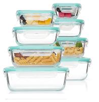 Set 8 fiambreras borosilic rectangulares 200-200-320-400-520-640-640-800ml,Juego de 8 recipientes de almacenamiento de alimentos de cristal,recipientes de vidrio con - details 0