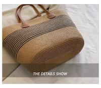 Bolso de paja premium para mujer - Tote de verano estilo boho, diseño exclusivo para playa y looks urbanos（42*28*13cm） - details 6