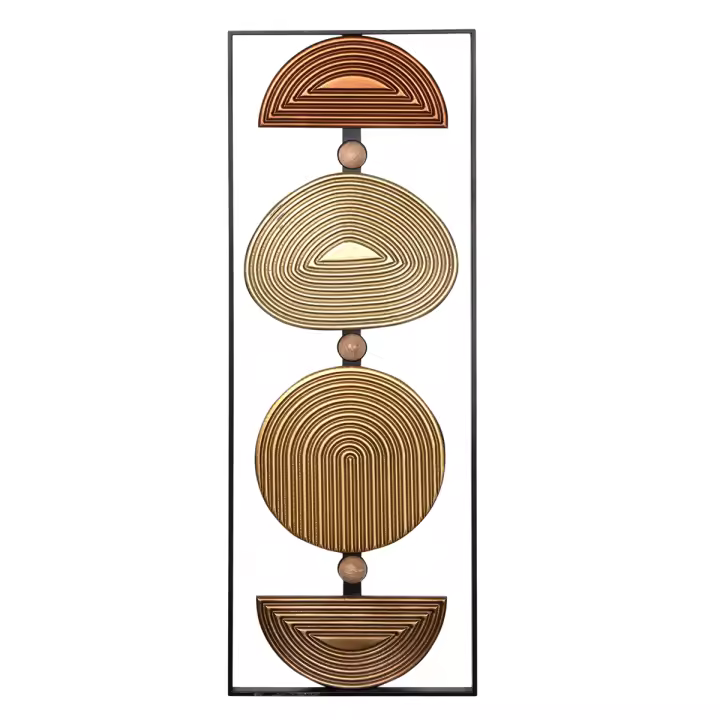 CAPRILO REGALOS & DECORACIÓN Adorno Pared Multicolor Decorativo de Metal y Madera "Abstracto". Cuadros y Apliques. Muebles Auxiliares. Decoración Hogar Marina. Regalos Originales. 26 x 2 x 71 cm - 1