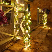 Luces De Vine Artificial Flor Y Hoja Verde Para Adornos Navideños Decoración De Hogar Luz Fairy Piloto Incluido Para Bodas - details 9