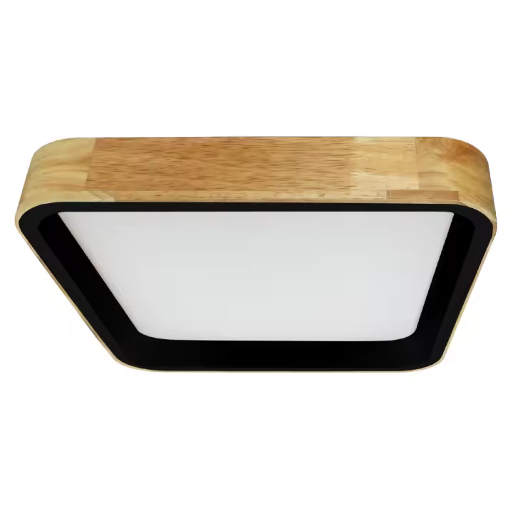 Ledkia Plafón LED 15W Cuadrado Madera 370x370 mm CCT Seleccionable Dari Negro - 1