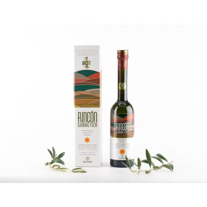 Rincón de la Subbética. Aceite de oliva virgen extra. Ecológico Sierra de la subbética. Premio Alimentos de España 2024 1º Posición. DOP Priego de Córdoba. Sabor Oro Intenso. Premio mejor AOVE del mundo. 500 ml - 1