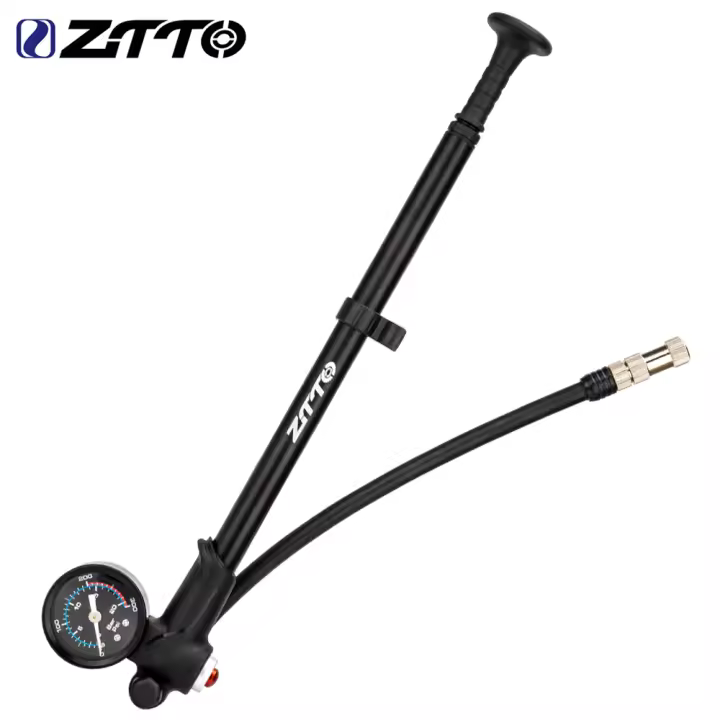 ZTTO Bomba De Aire Para Bicicleta De Alta Presión 300PSI Con Medidor De Valoraciones Schrader Presta Para Suspensiones Delantera Y Trasera De MTB - 1