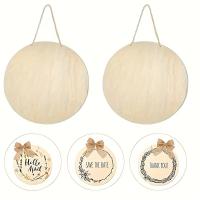 Etiquetas Redondas De Madera Naturales No Terminadas De 30cm Para DIY Etiquetas De Puerta De Navidad Y Adornos De Puerta - details 0