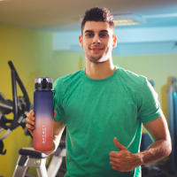 Botella Deportiva De Agua Con Asa 500-1000ml Gradient Frosted Para Gimnasio Deporte Camping Uso Exterior Para Adultos - details 11