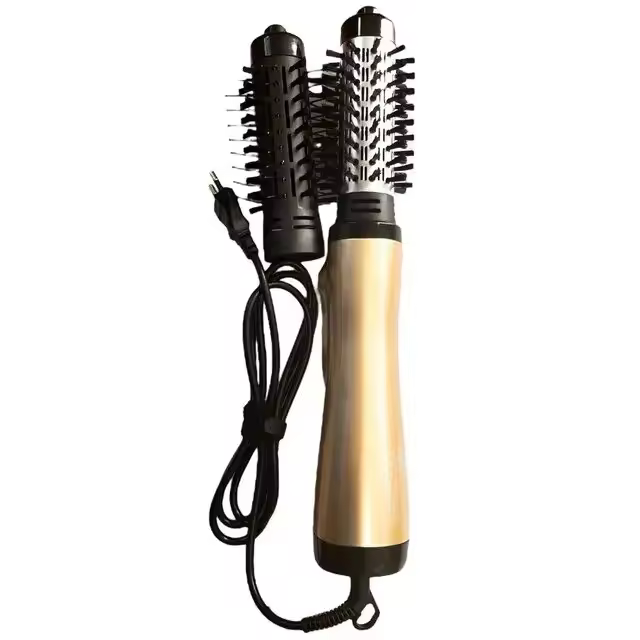 Cepillo alisador de pelo eléctrico giratorio 3 en 1, rizador de pelo, secador de pelo, cepillo de secador de aire caliente/frío, peine de estilizador de pelo - 1