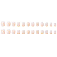 Set De 24 Uñas Postizas Cortas Estilo Francés Arte De Uñas Artísticas Para Manicura Extensión De Uñas Con Diseño - details 4