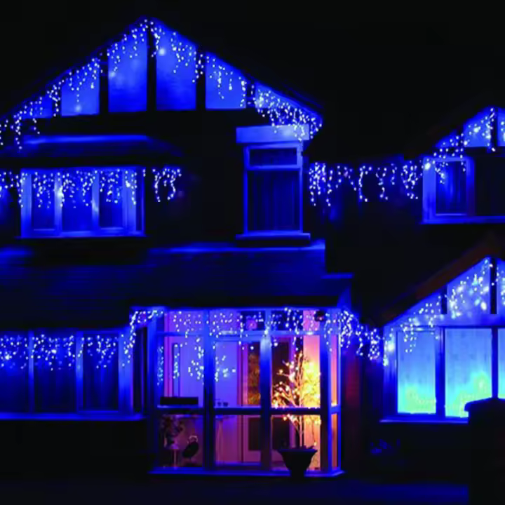 1 Pack Luces De Icicles Para Navidad Guirnalda De Icicles Para Decoración De Patio Porche Bodas Y Fiestas Interior Y Exterior - 1
