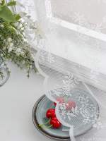 Cortina De Lace Blanca Con Flor Para Cocina Y Dormitorio Estilo Romántico Francés Partition De Tela De Poliéster 100% Para Ventana Instalación En Techo - details 10