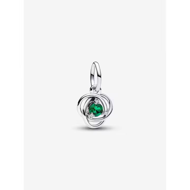 Pandora - Charm Colgante Círculo DE LA Eternidad Verde - Plata de - 1